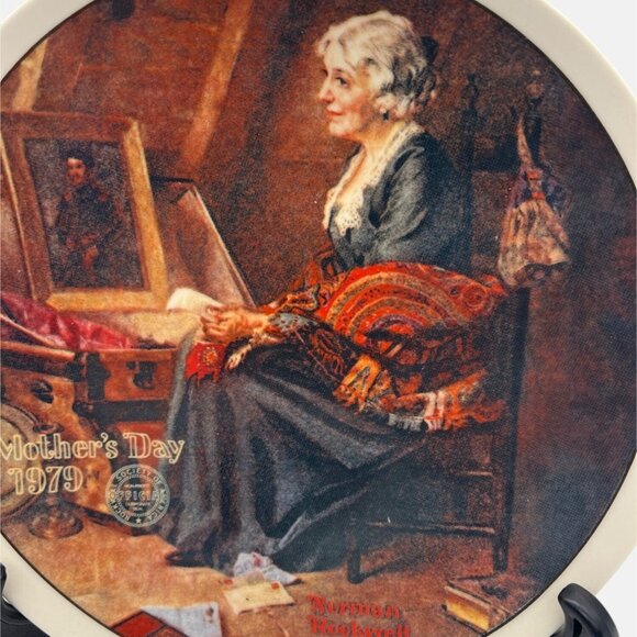 1979 Knowles Norman Rockwell Mother's Day Collectible Plate Porcelain China 8.5" - Picture 3 of 4